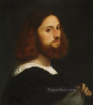 portrait of a man 1644 Painting - Portrait of a Man 1515 The Met Tiziano Titian